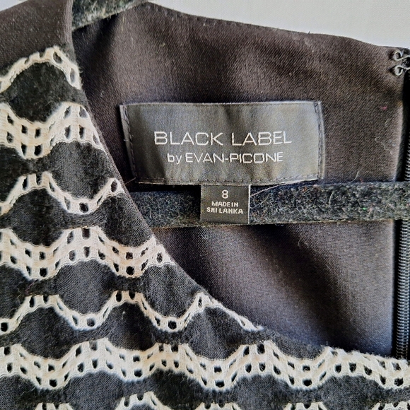 Evan Picone Black & White Sheath Dress with Lace Panel - Picture 2 of 2